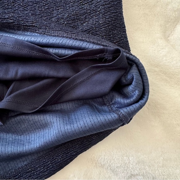 NWT Eliza J Cross Neck Sparkly Midi Halter Navy Dress Size 10 - Picture 11 of 16